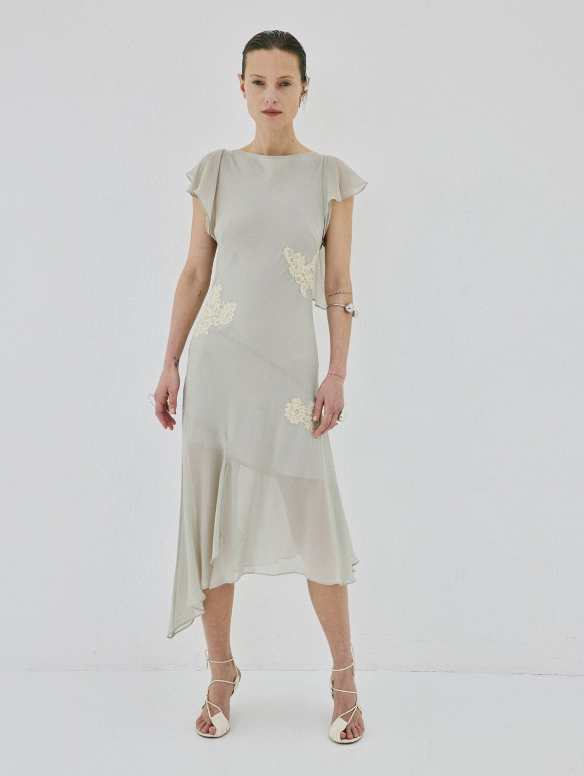 Serene Midi Dress in Stone Beige