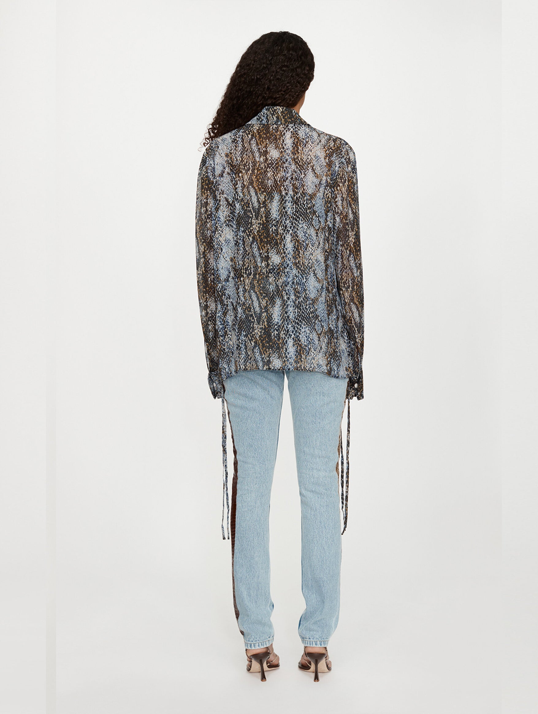 Silk Shirt in Serpent Print