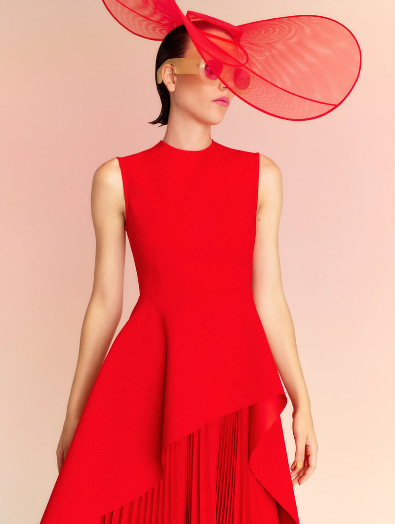 Severny Midi Dress in Red