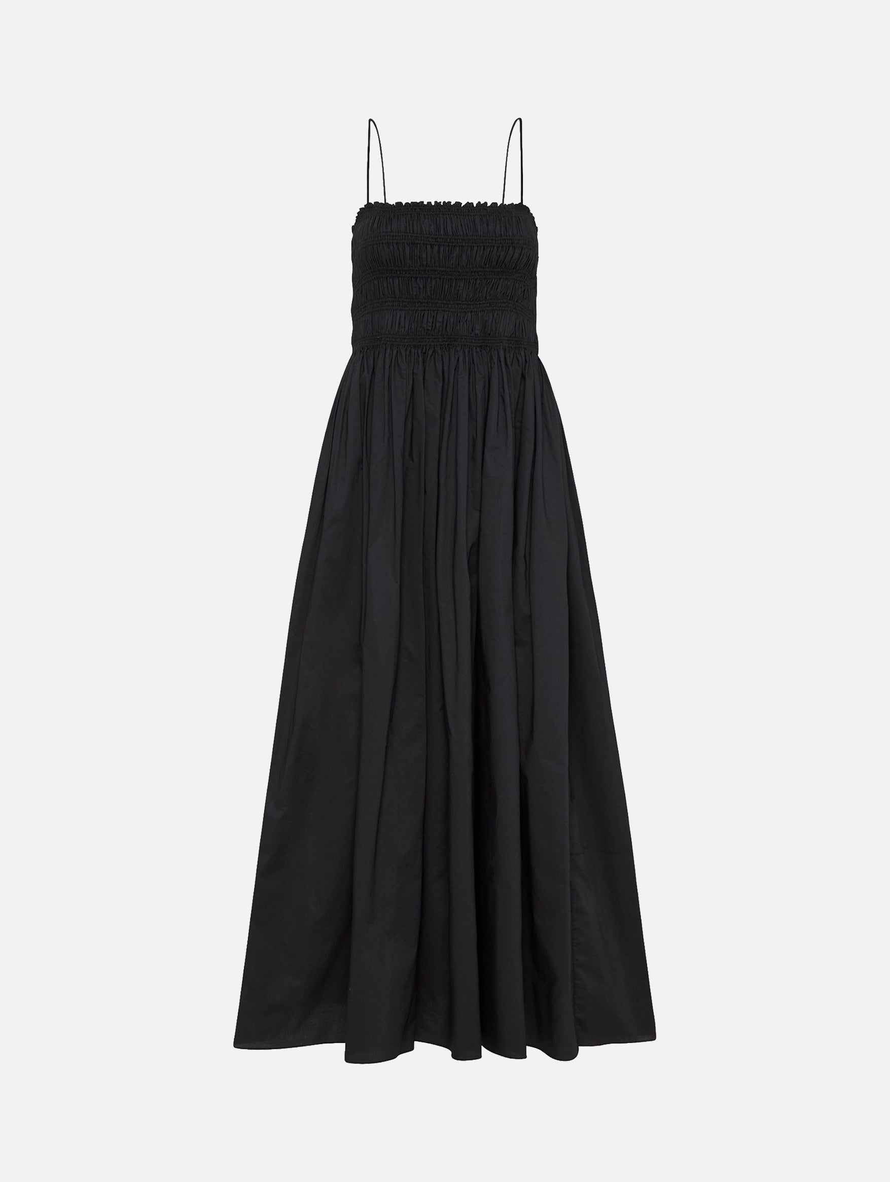 Shirred Bodice Dress in Black