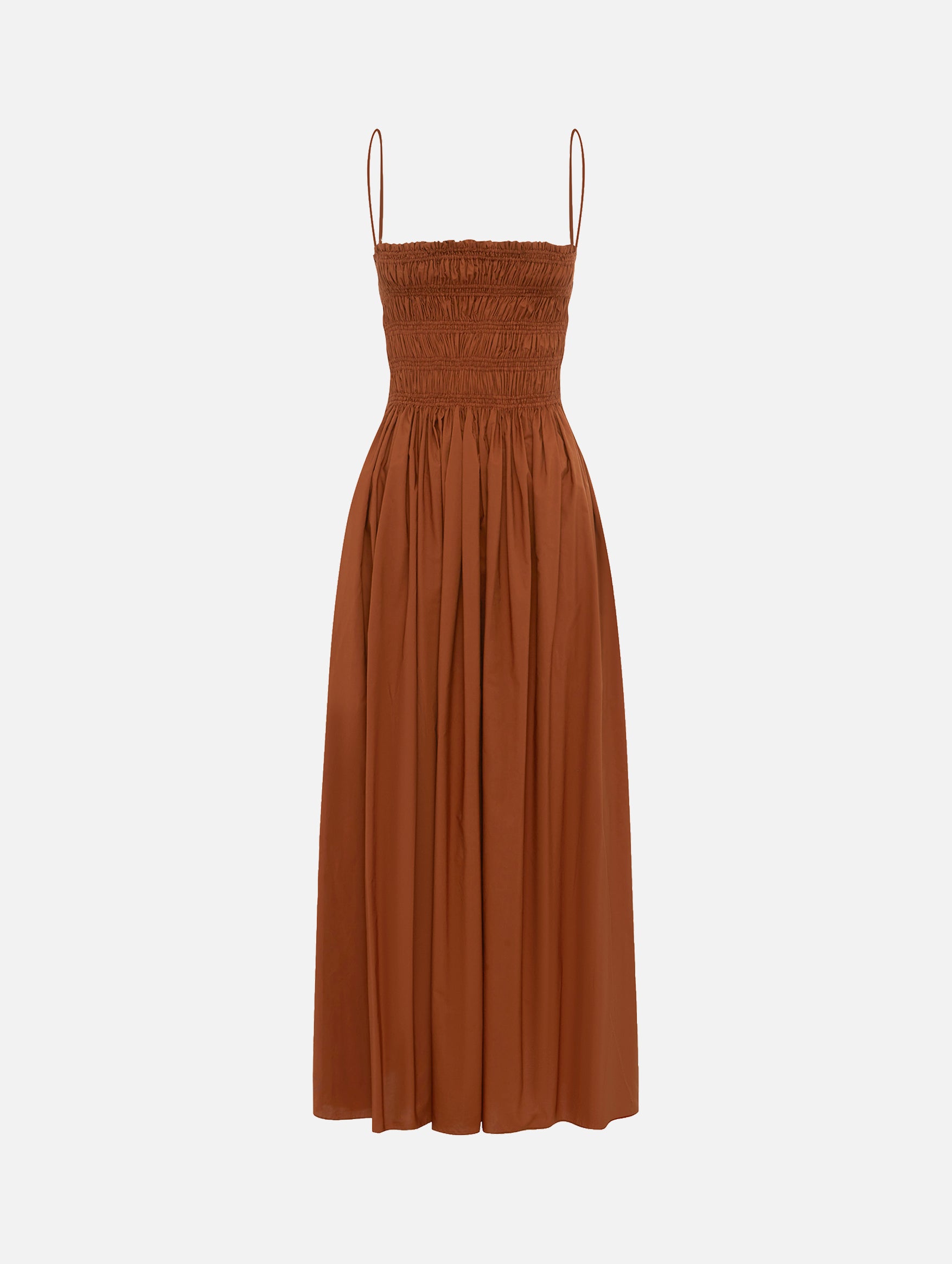 Shirred Bodice Dress in Garnet