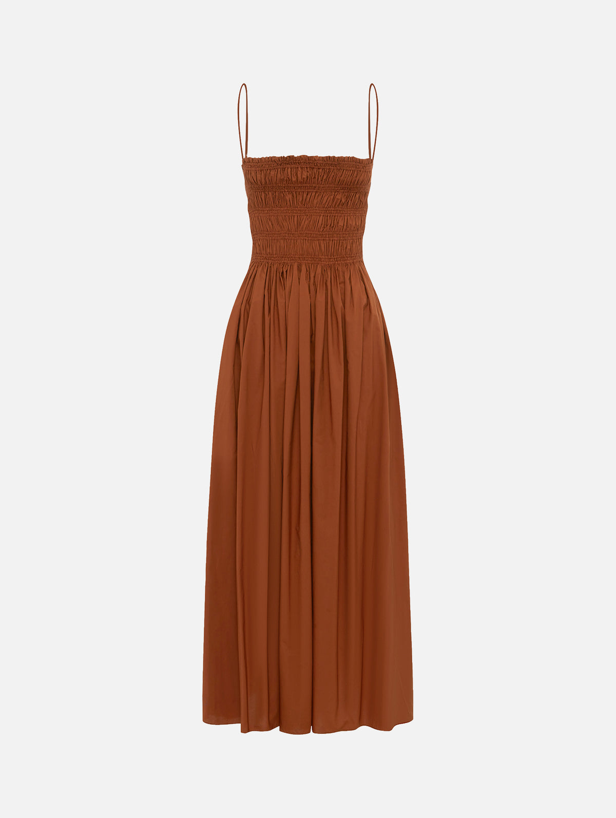 Shirred Bodice Dress in Garnet