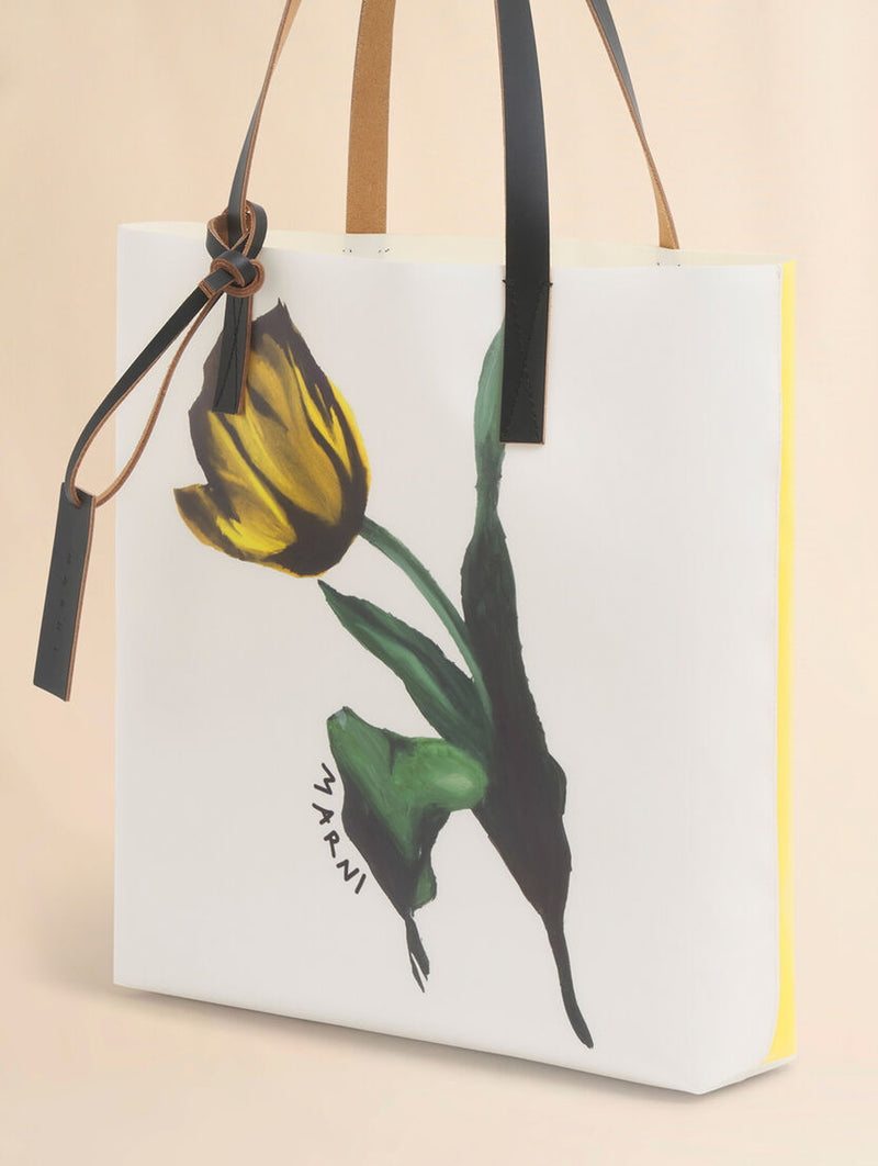 Tribeca Tote in White and Yellow