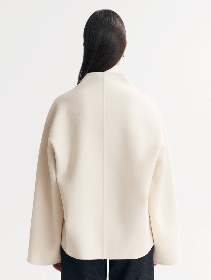 Signature Short Jacket in Feather White