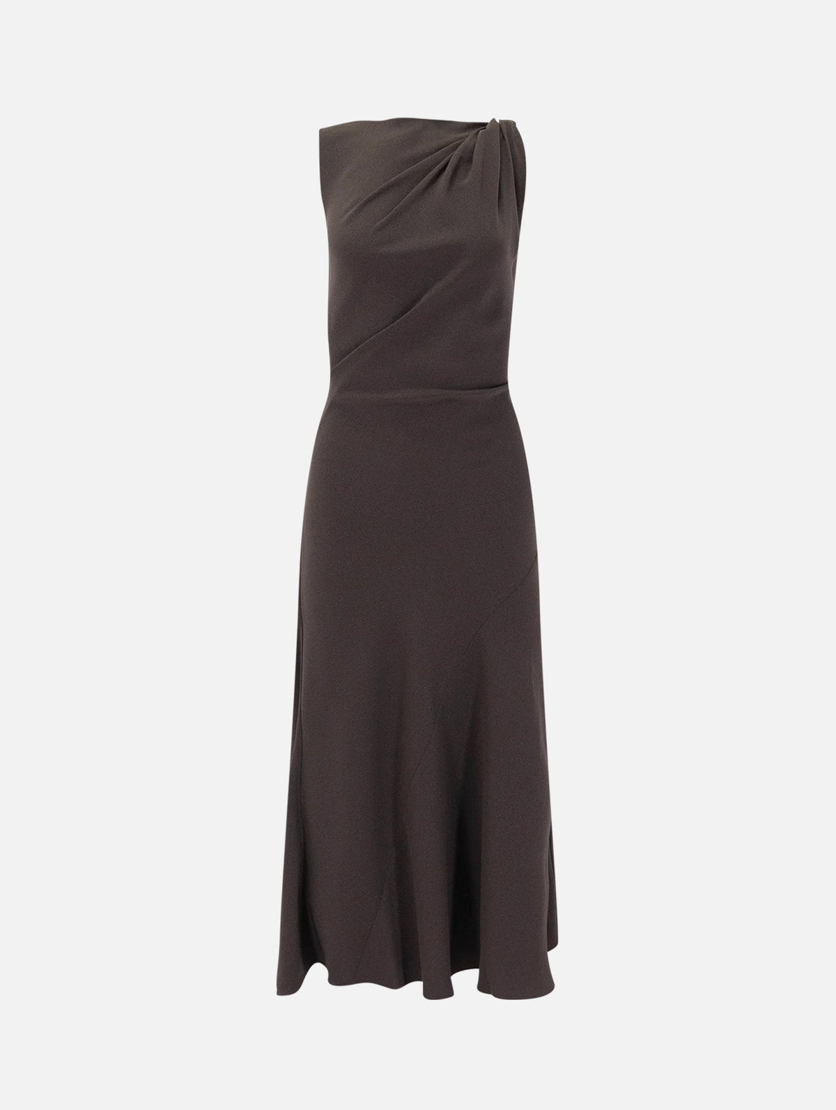 Shoulder Twist Dress in Cacao