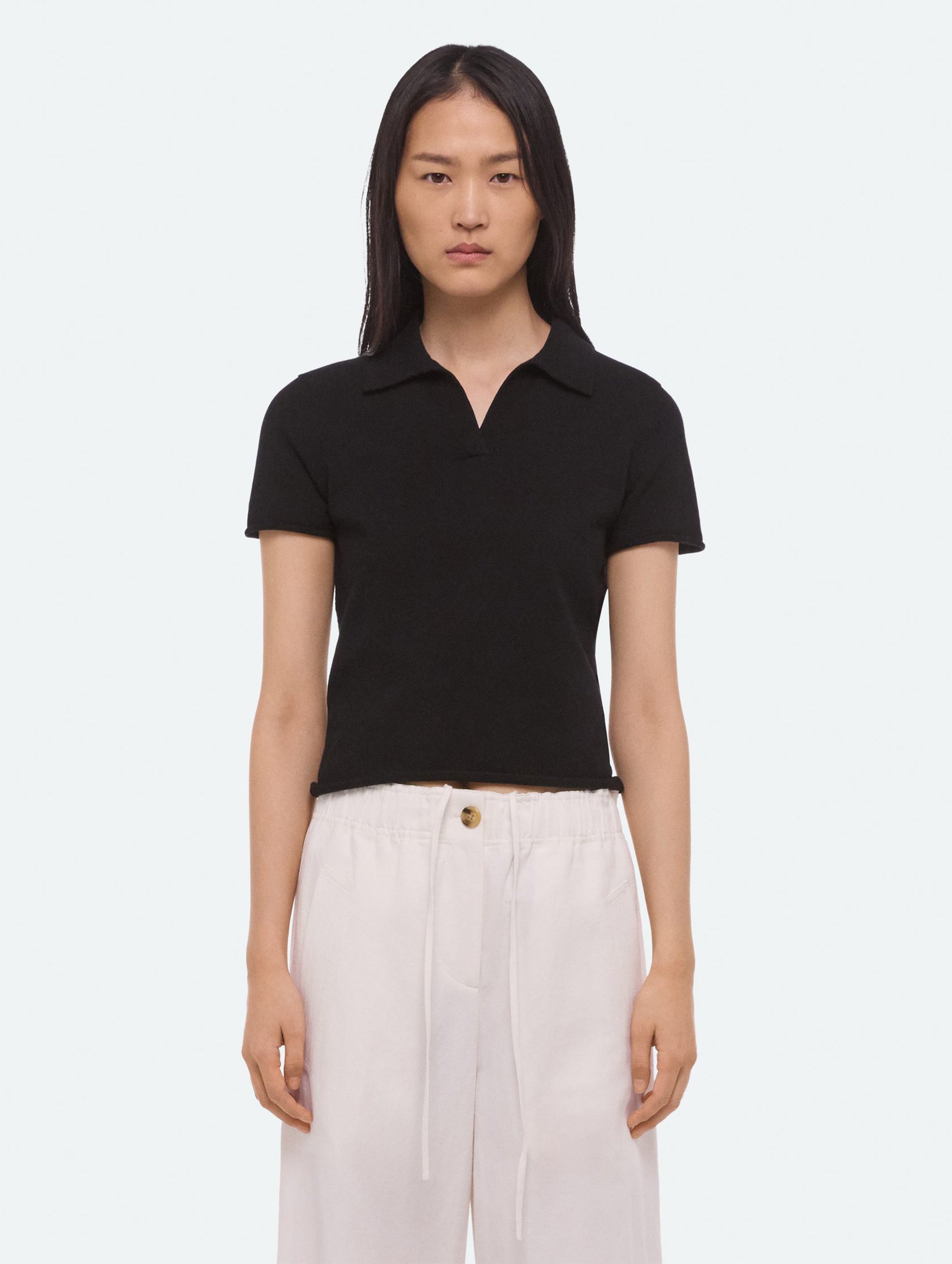 Shrunken Polo in Black