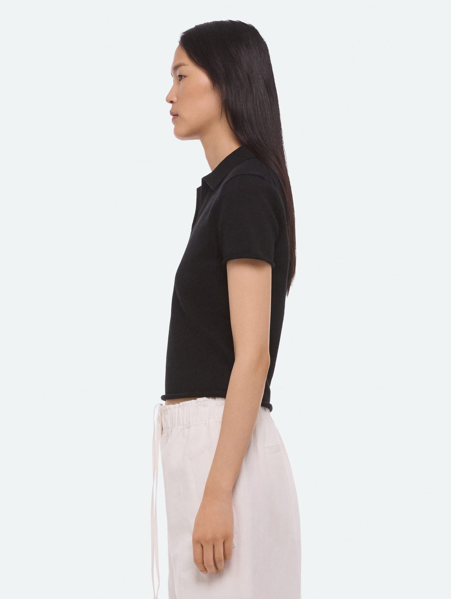Shrunken Polo in Black