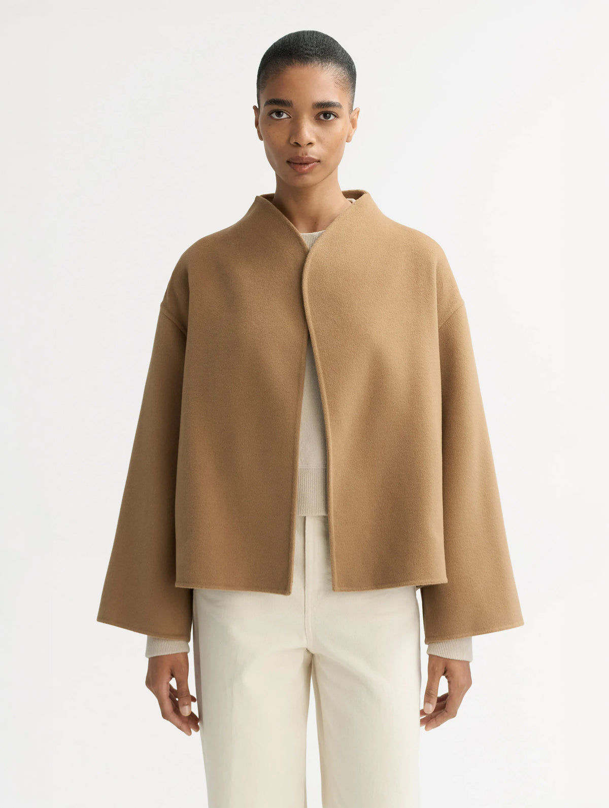 Signature Short Jacket in Camel