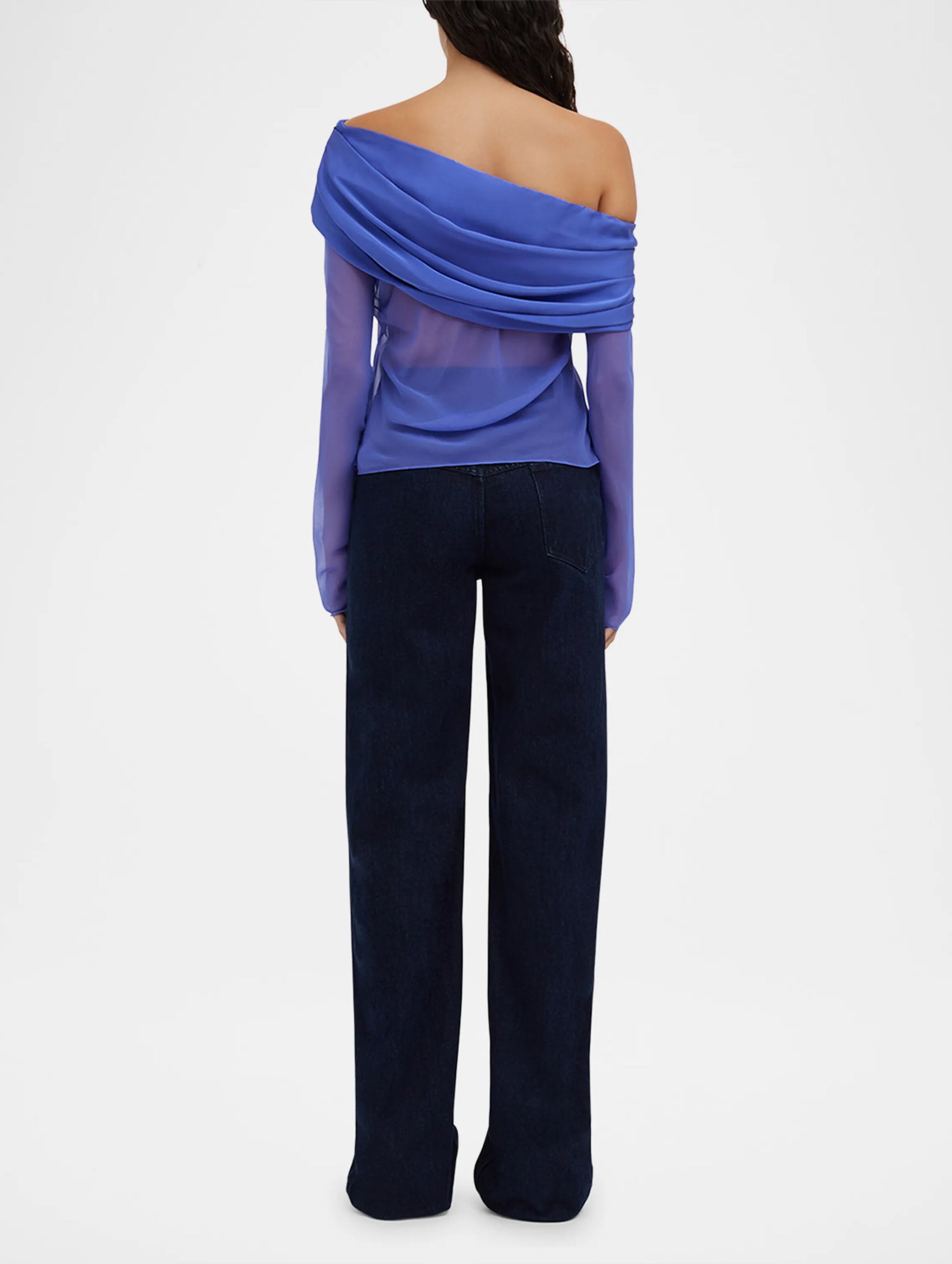 Silk Drape Shawl Top in Sodalite