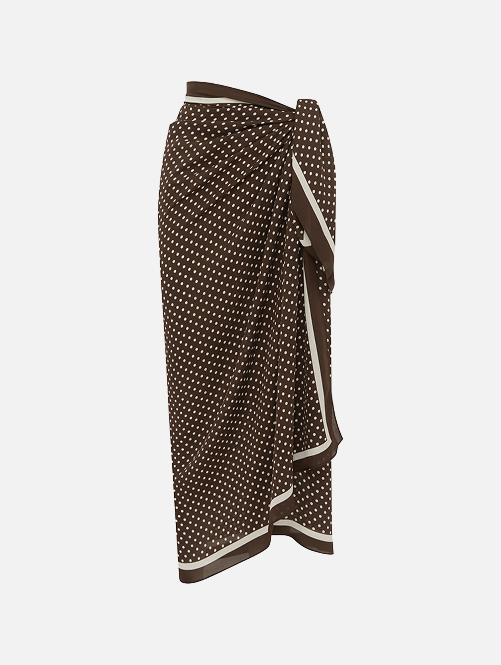 Silk Sarong in Polka Dot Chocolate