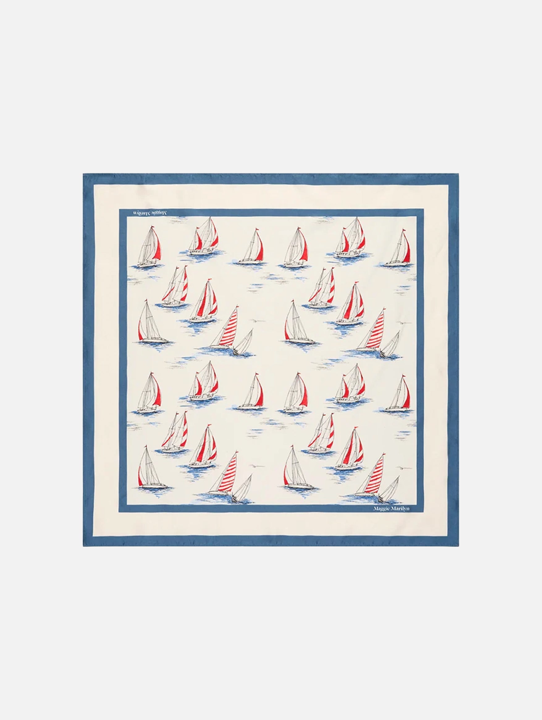 Silk Scarf in Sail Boats