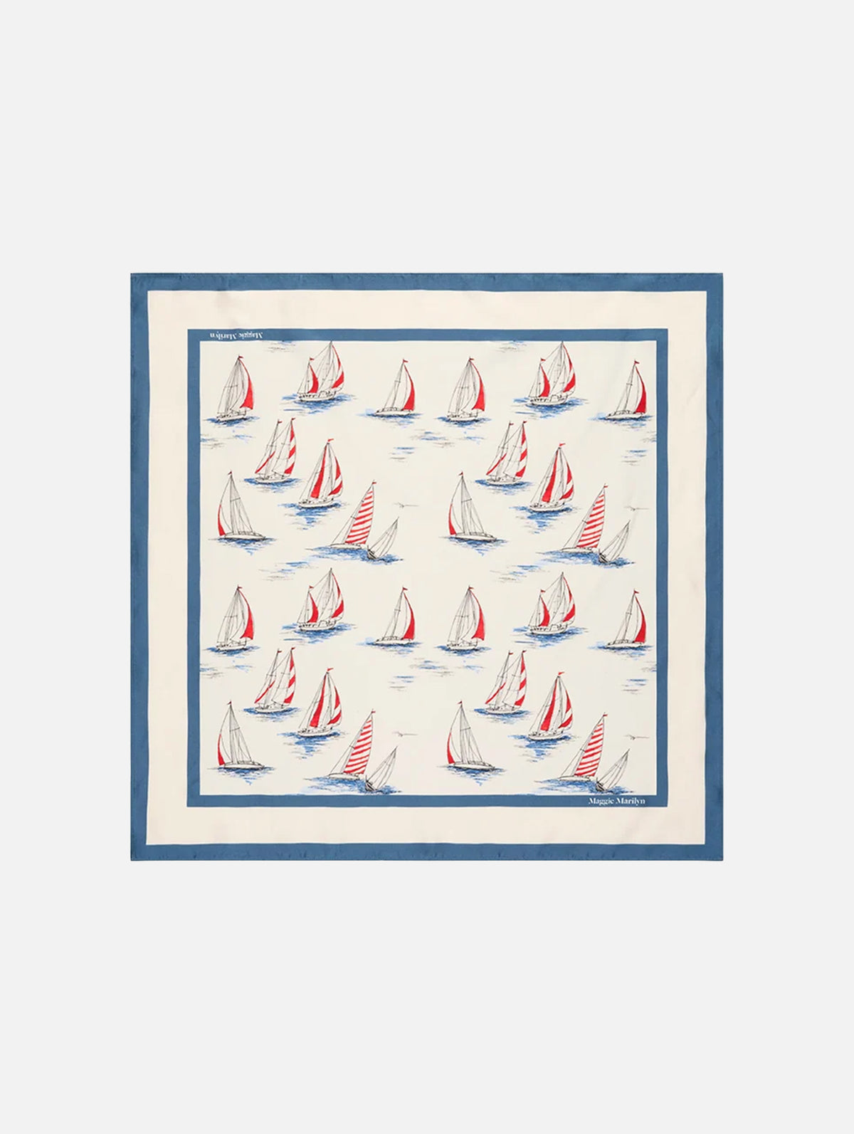Silk Scarf in Sail Boats