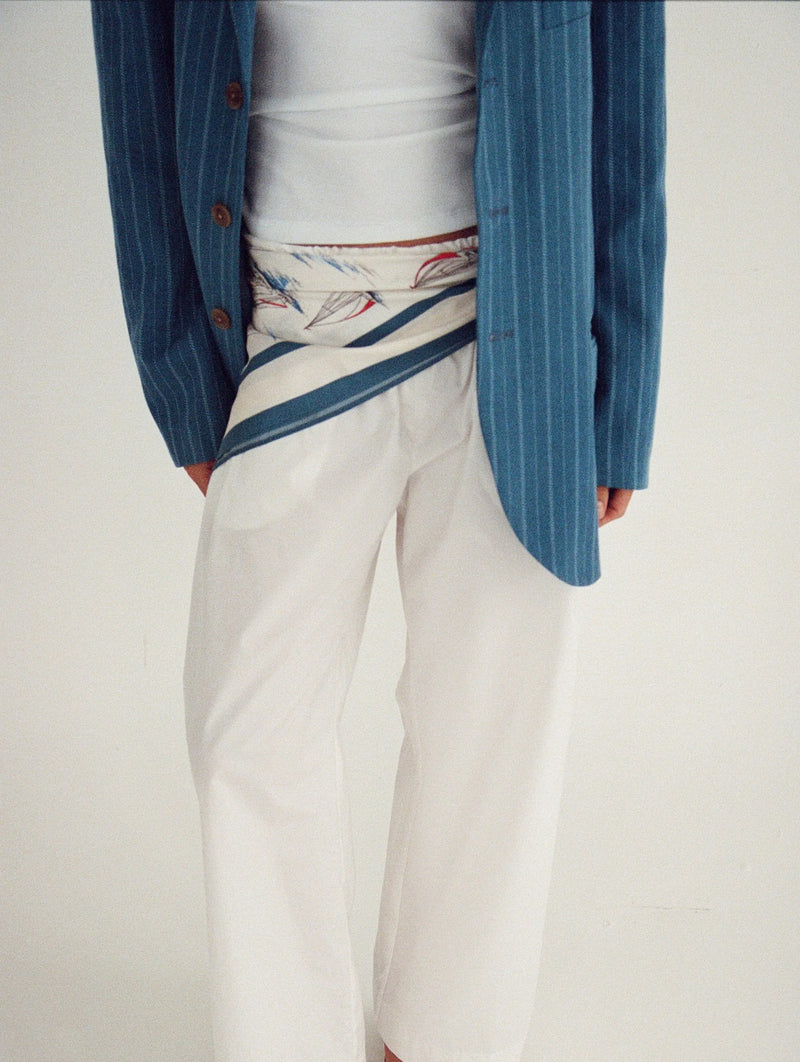 Silk Scarf in Sail Boats