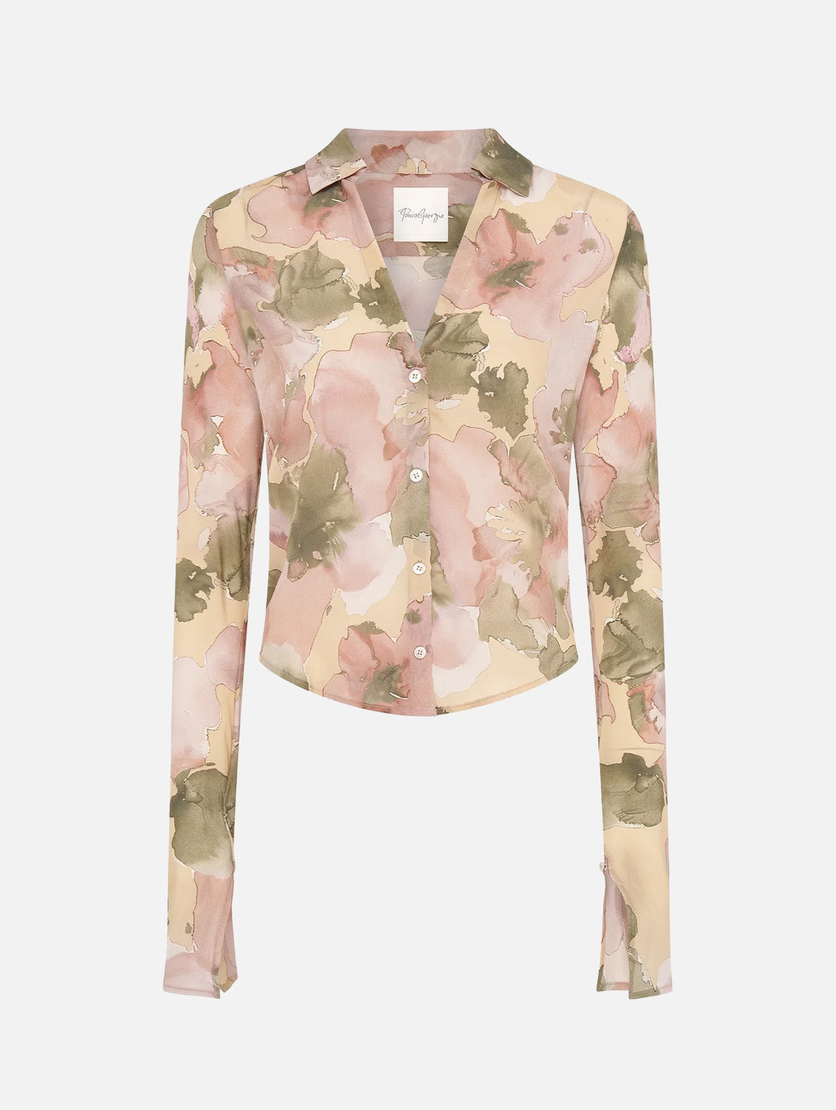 Sheer Silk Shirt in Floral Print