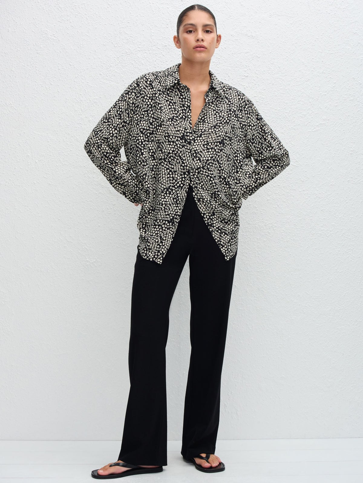 Long Sleeve Silk Shirt in Kyoto