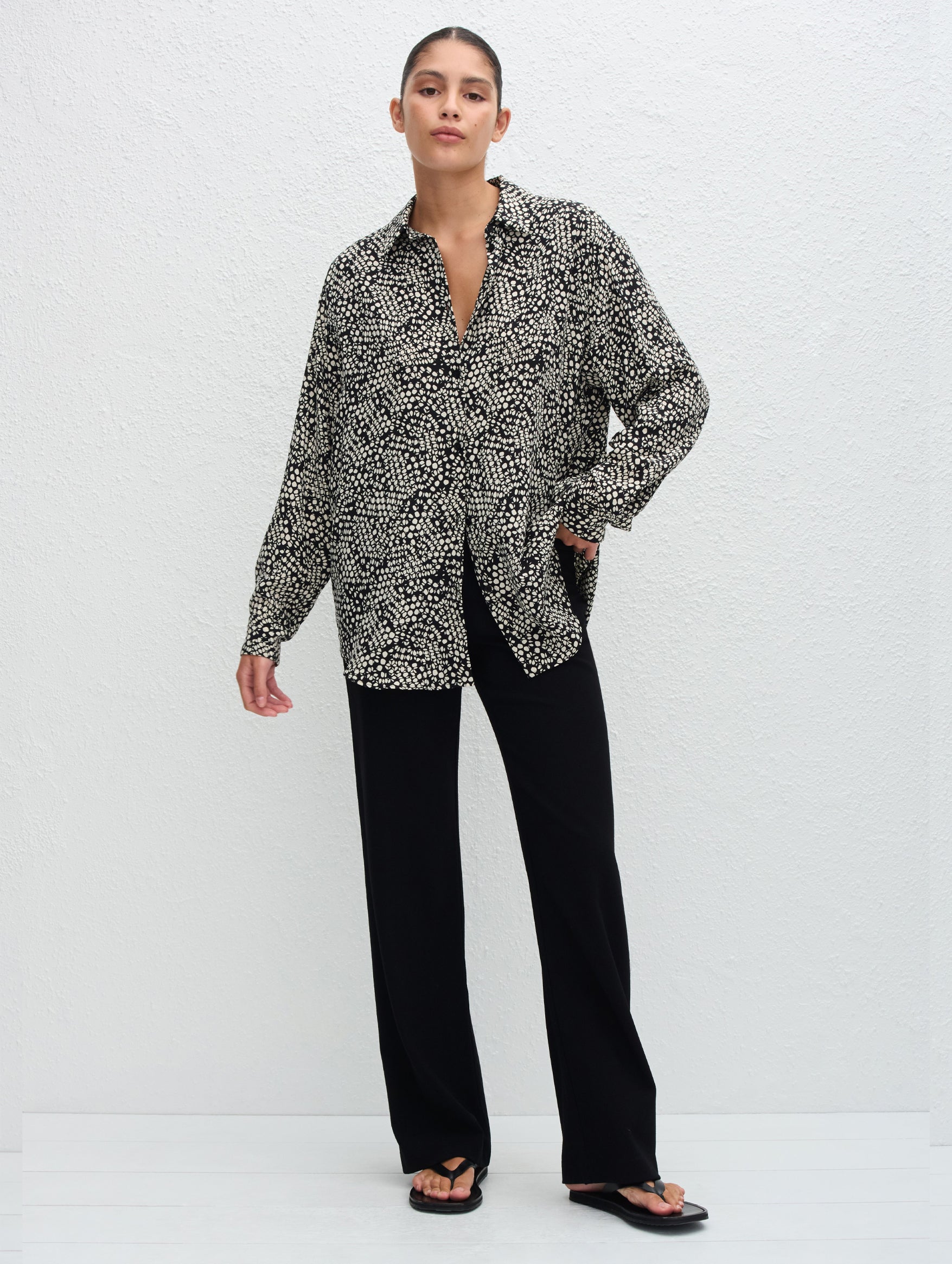 Long Sleeve Silk Shirt in Kyoto