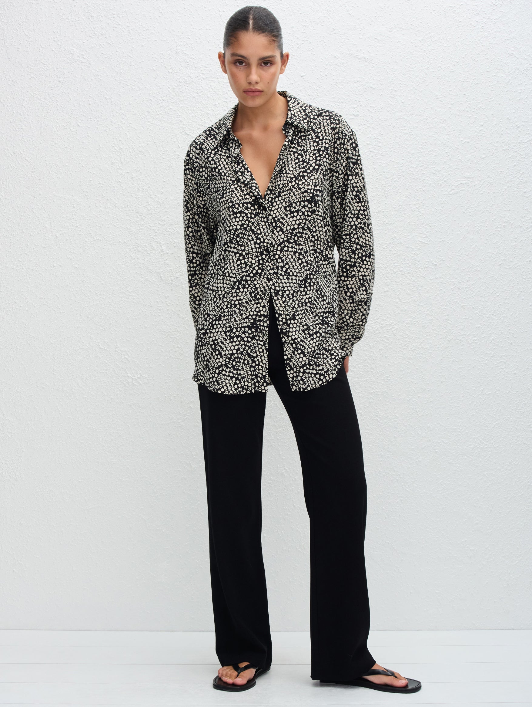 Long Sleeve Silk Shirt in Kyoto