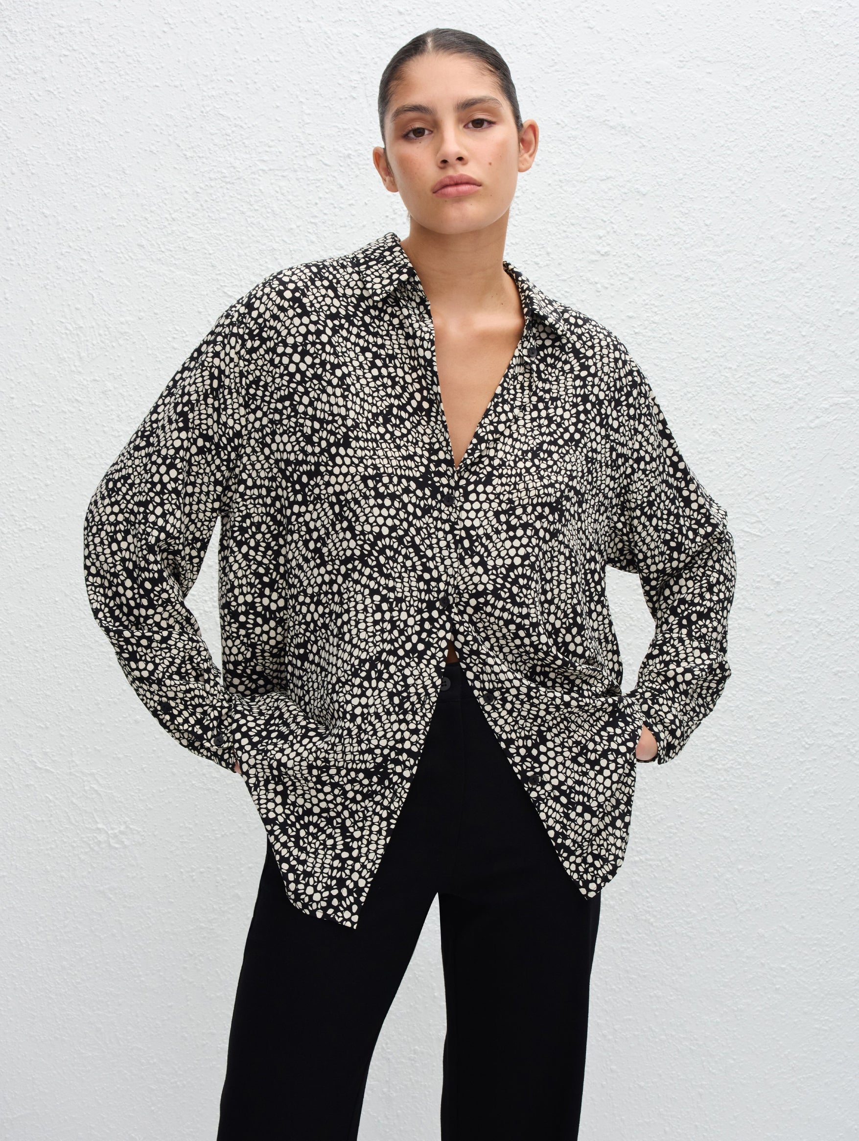 Long Sleeve Silk Shirt in Kyoto