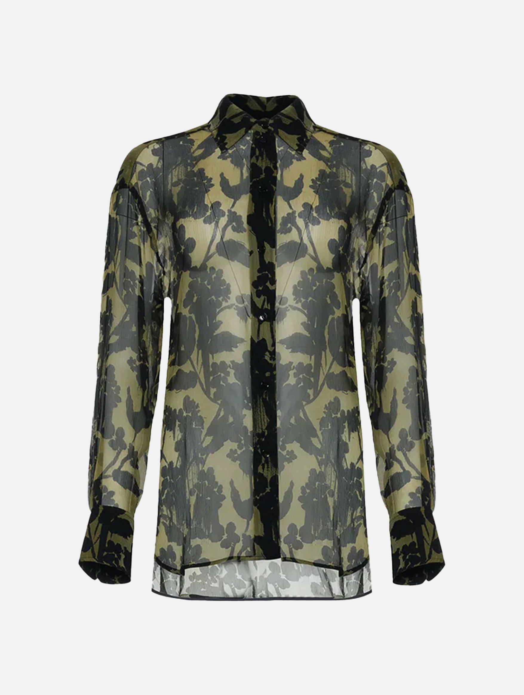 Silk Shirt in Willow Black