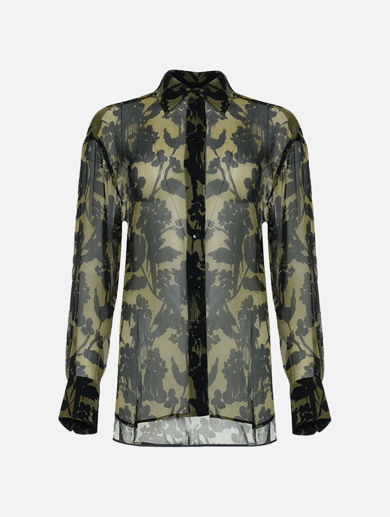 Silk Shirt in Willow Black