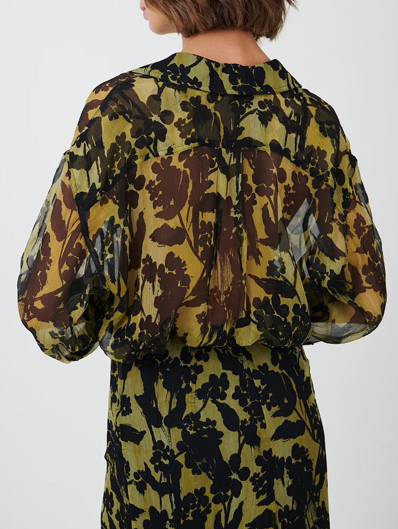 Silk Shirt in Willow Black