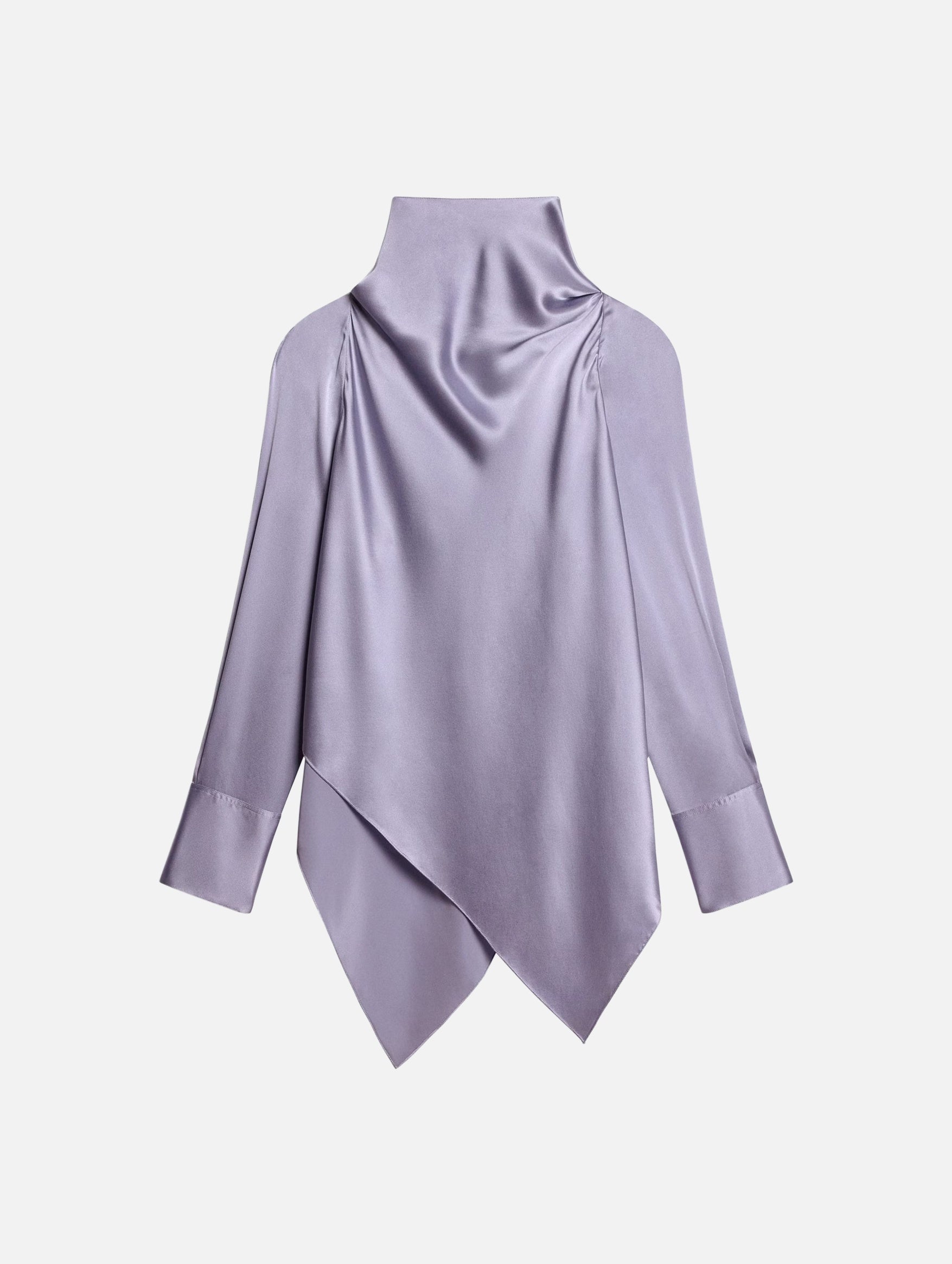 Silk Tie Neck Top in Aleutian