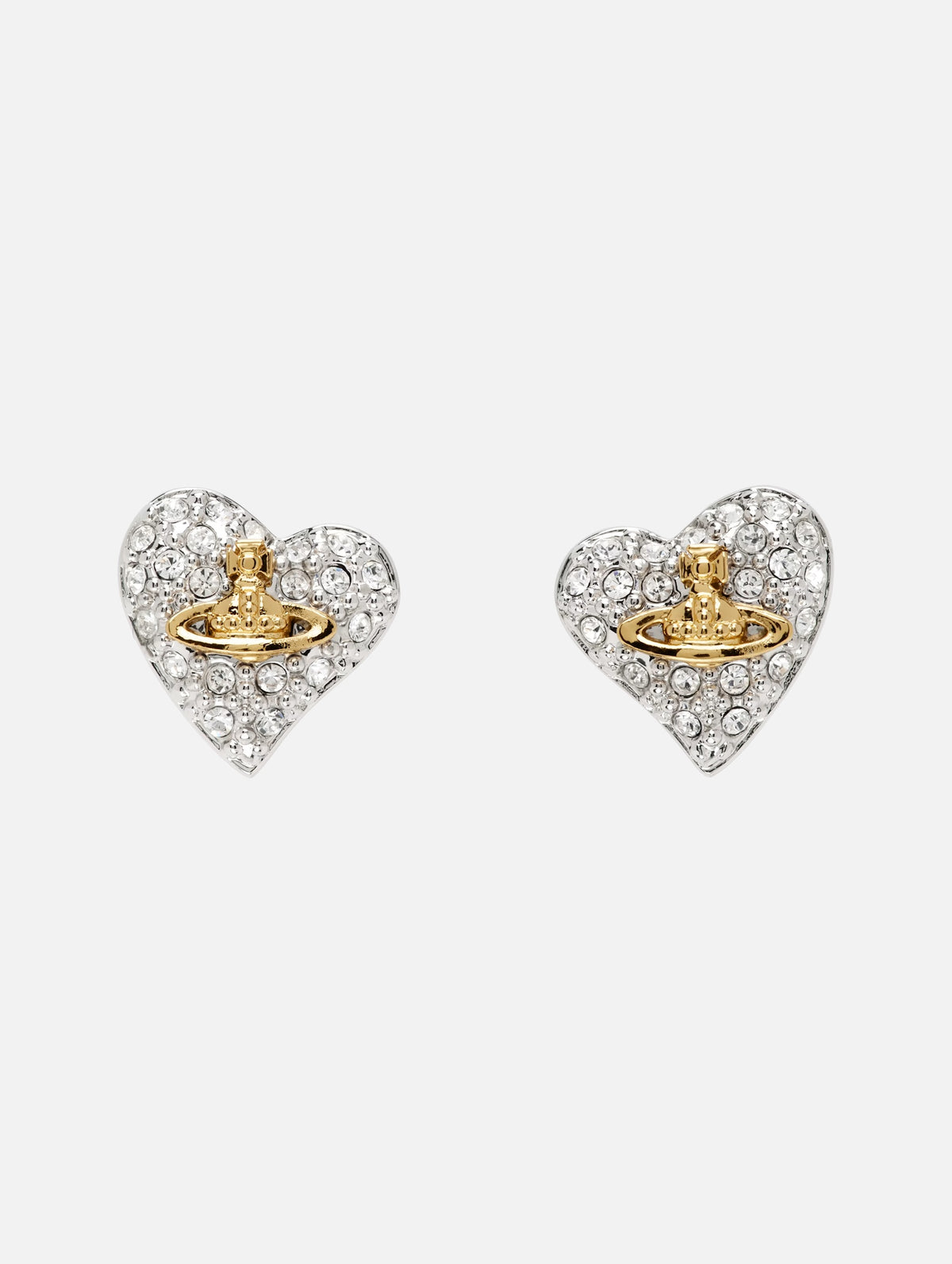Tiny Diamante Heart Earrings in Platinum / Gold / Jonquil Crystal