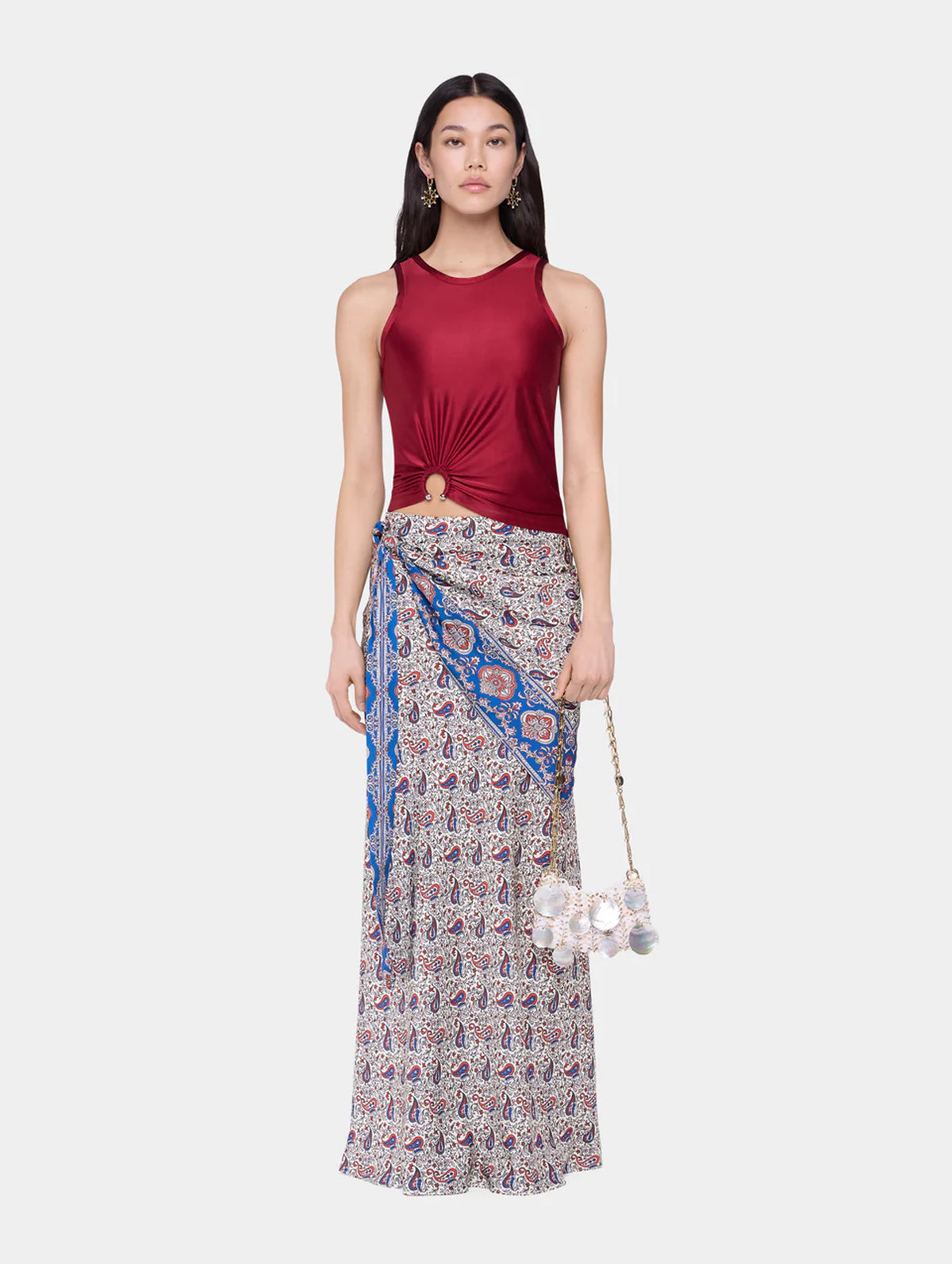 Jupe Long Skirt in Bandana Paisley Cream