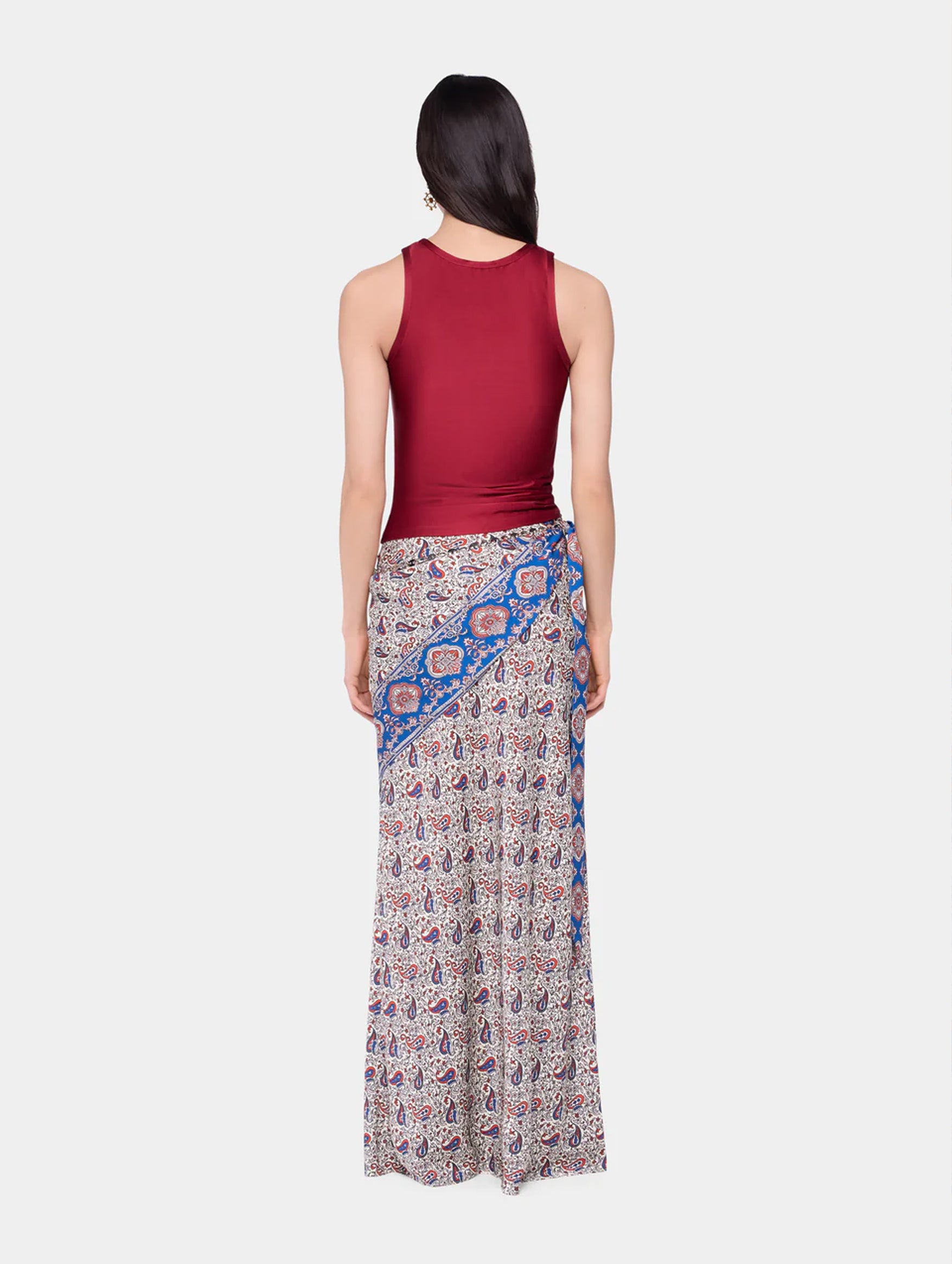 Jupe Long Skirt in Bandana Paisley Cream