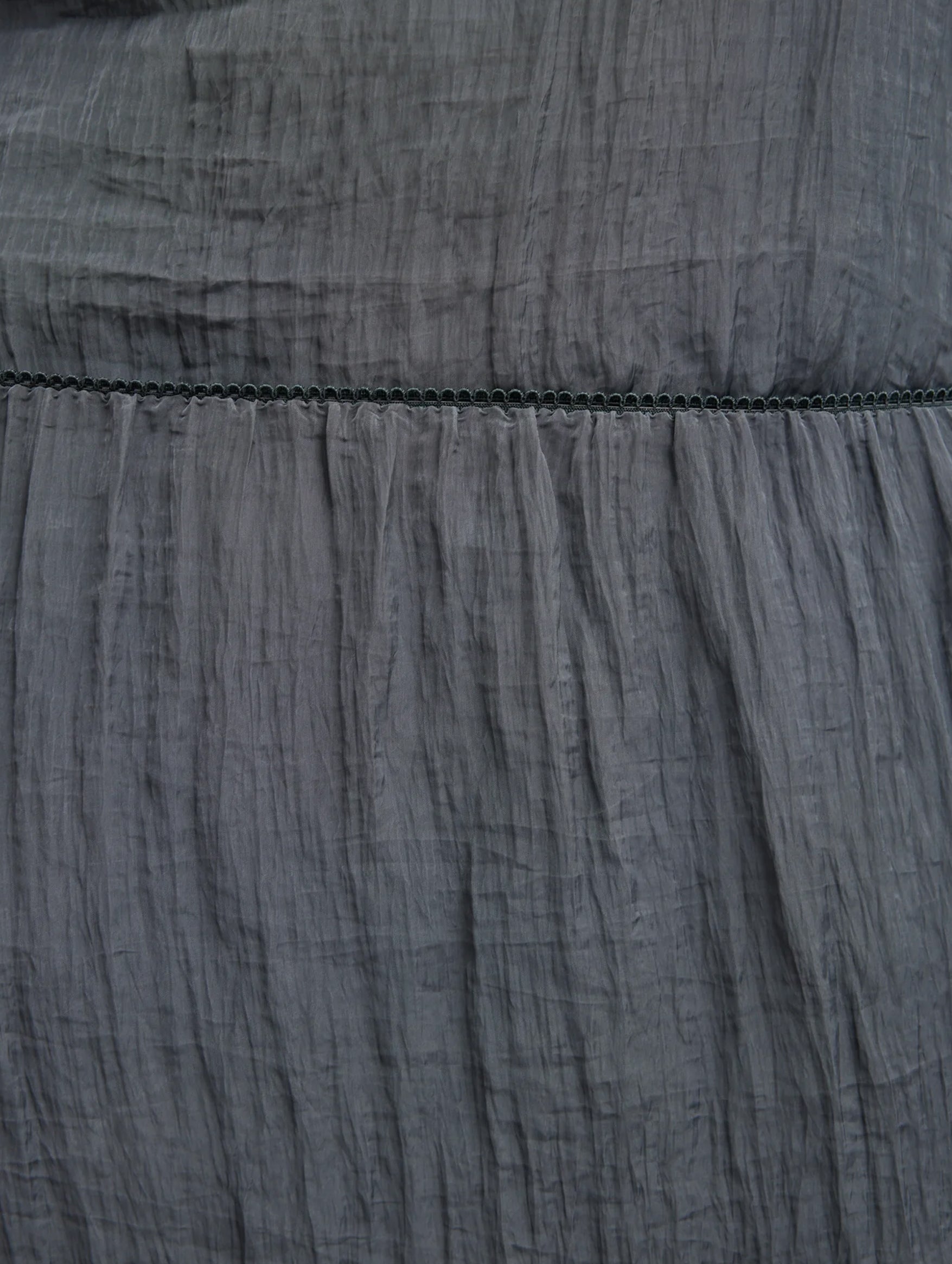 The Crinkle Slip Skirt in Dark Grey