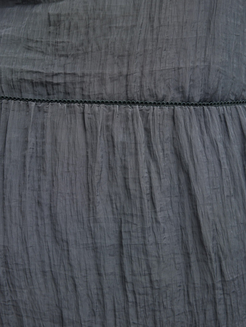 The Crinkle Slip Skirt in Dark Grey