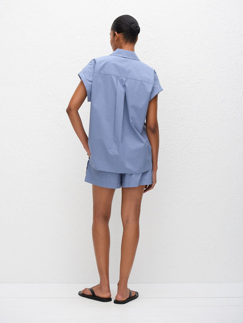 Relaxed Sleeveless Shirt in Steel