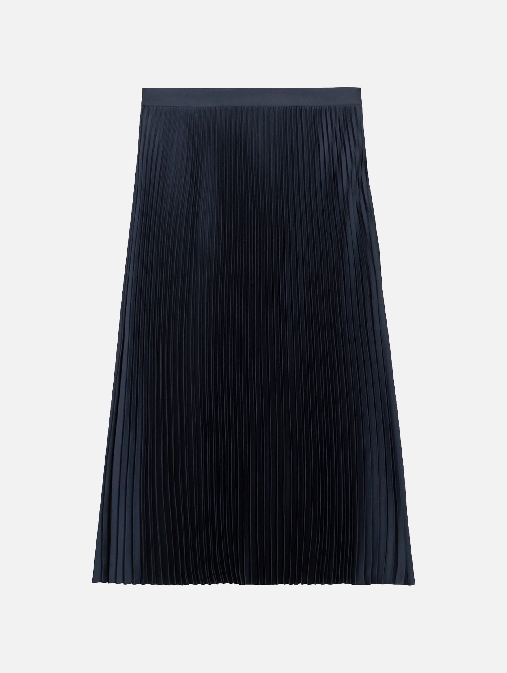 Slim Pleat Skirt in Navy