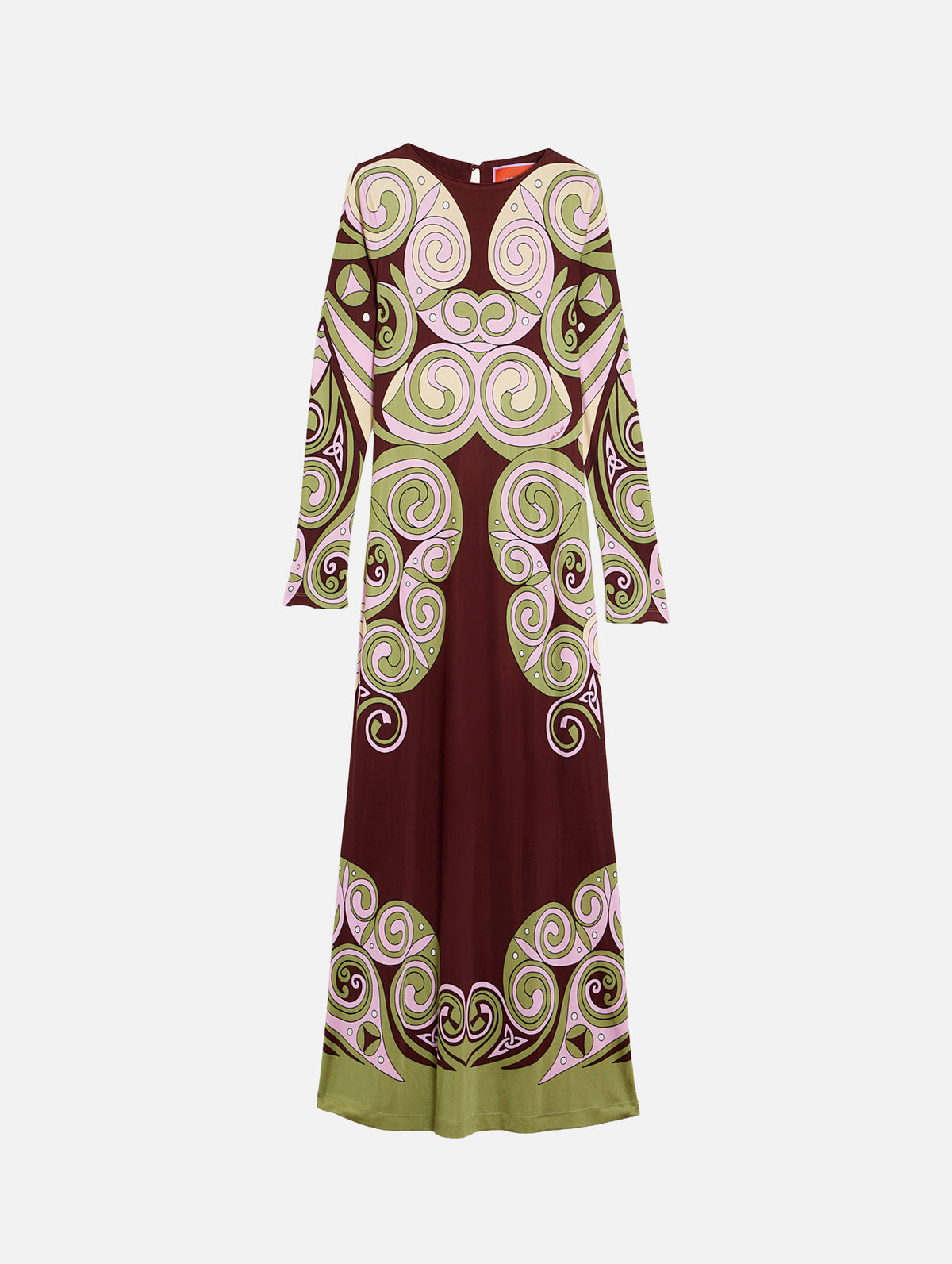 Slinky Swing Dress in Kells Swirl Placée Burgundy