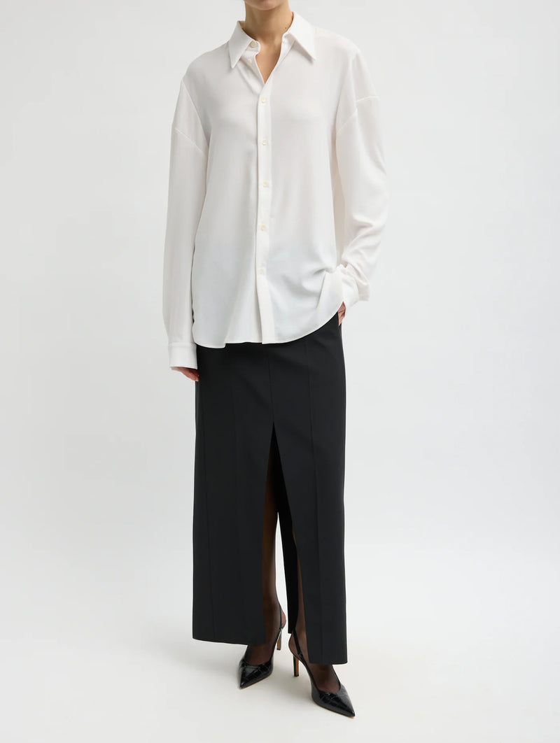 Soft Drape Hinged Shirt in Ivory