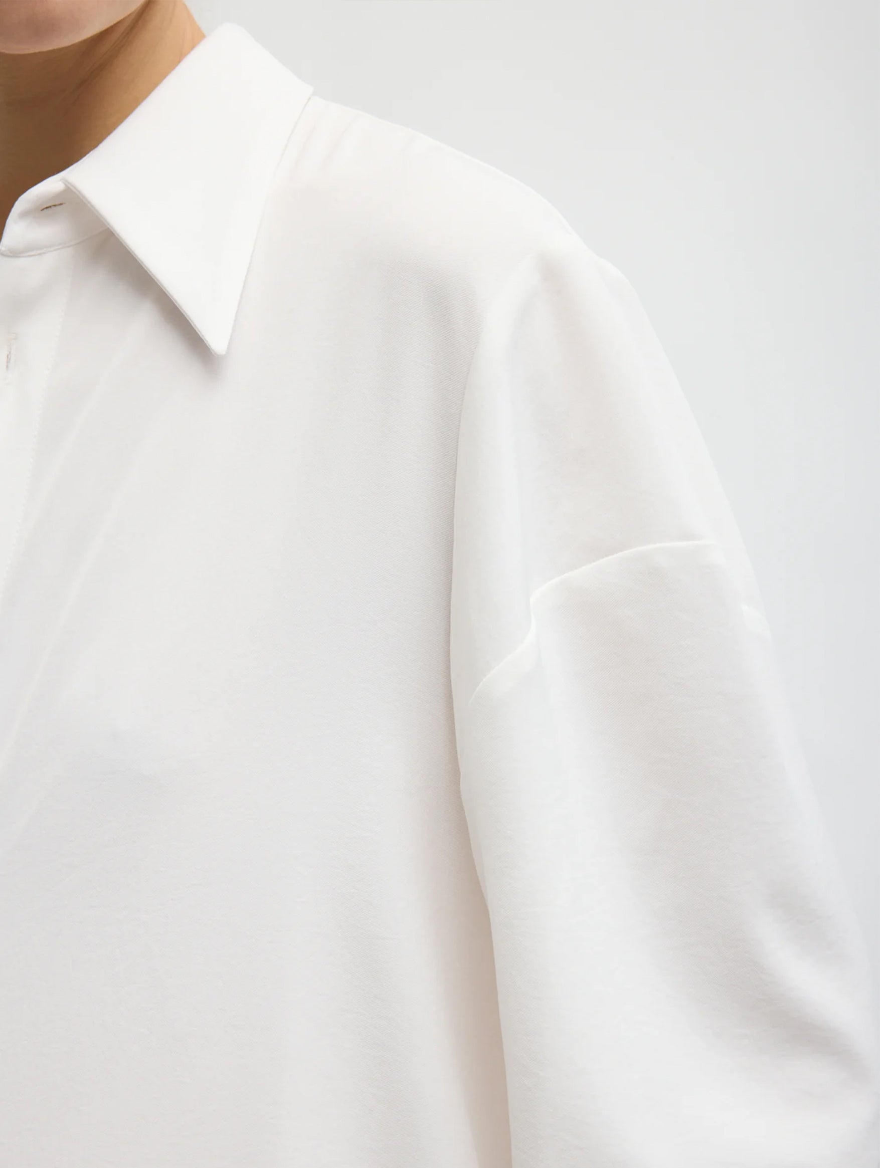 Soft Drape Hinged Shirt in Ivory