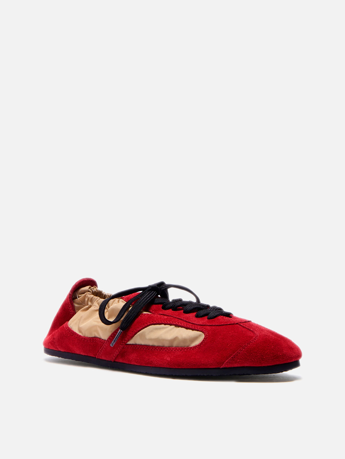 Soft Track Sneakers in Nylon Calfsuede Red