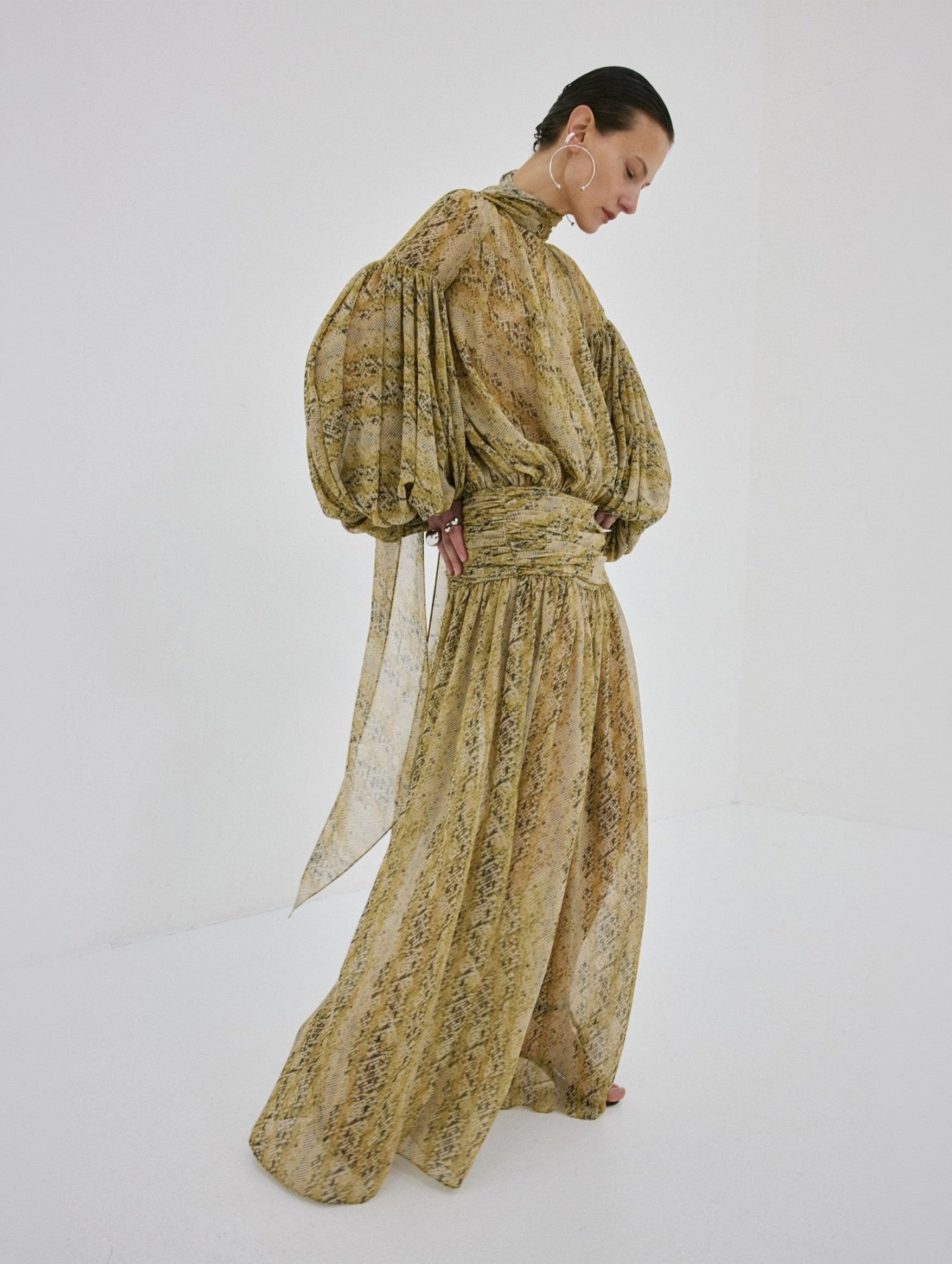 Solana Maxi Dress in Serpiente Yellow