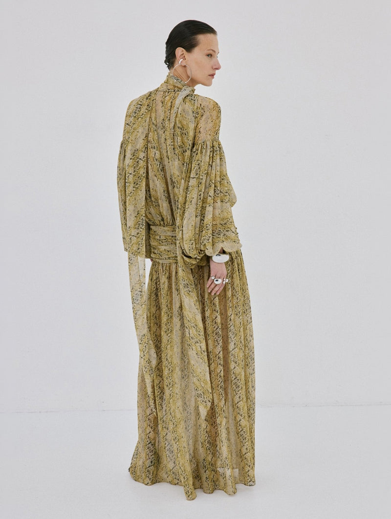 Solana Maxi Dress in Serpiente Yellow