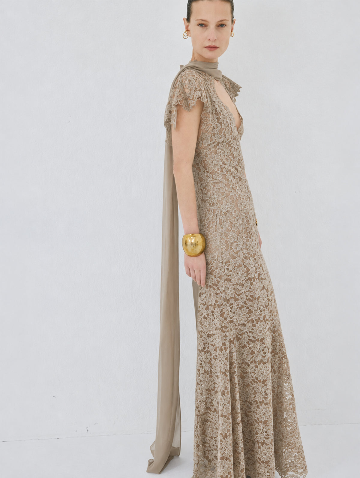 Solina Maxi Dress in Truffle Brown