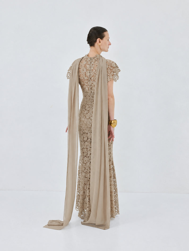 Solina Maxi Dress in Truffle Brown
