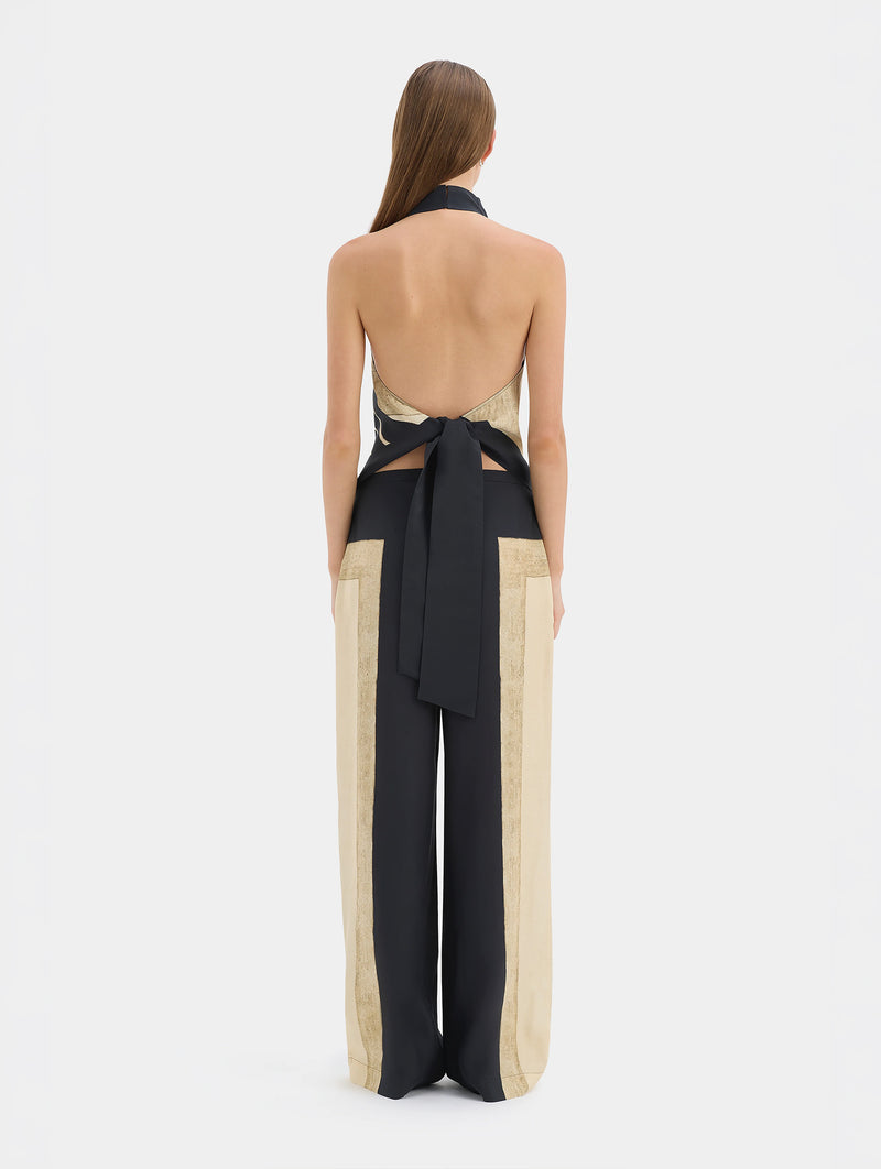 Sona Halter Tie Top in Geo Scape