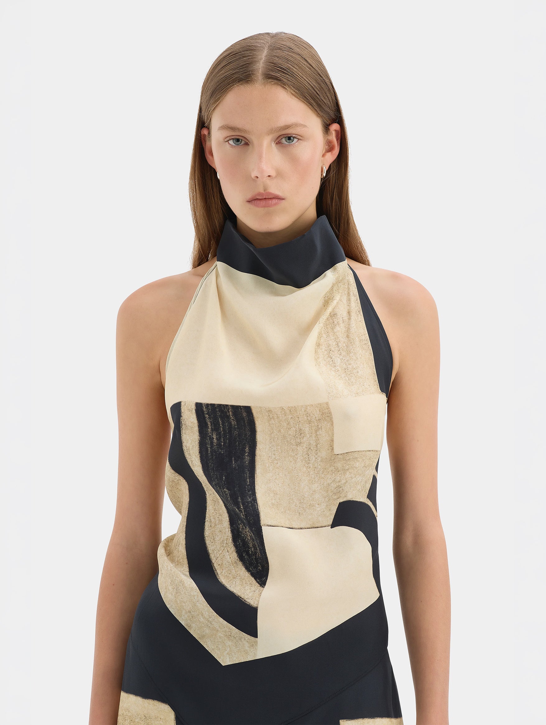 Sona Halter Tie Top in Geo Scape