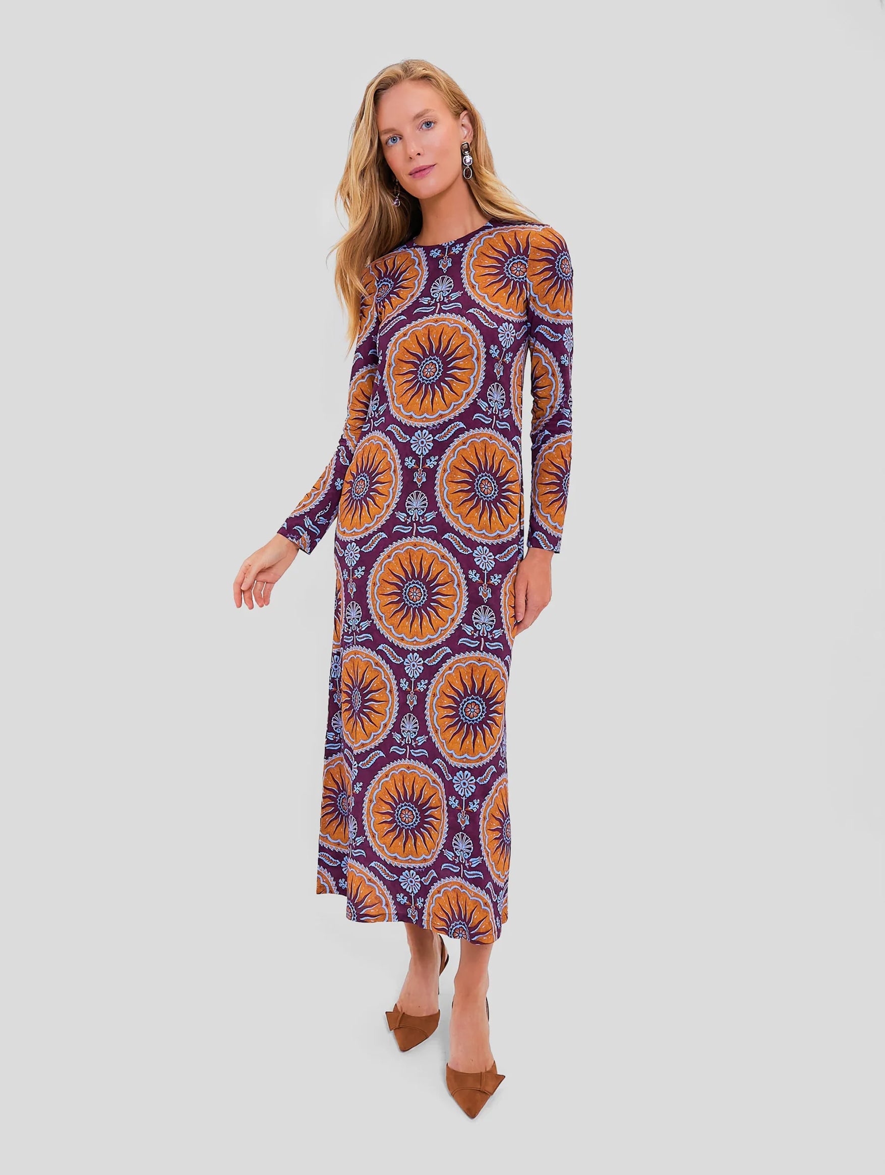 Long Sleeve Swing Dress in Sovereign Purple