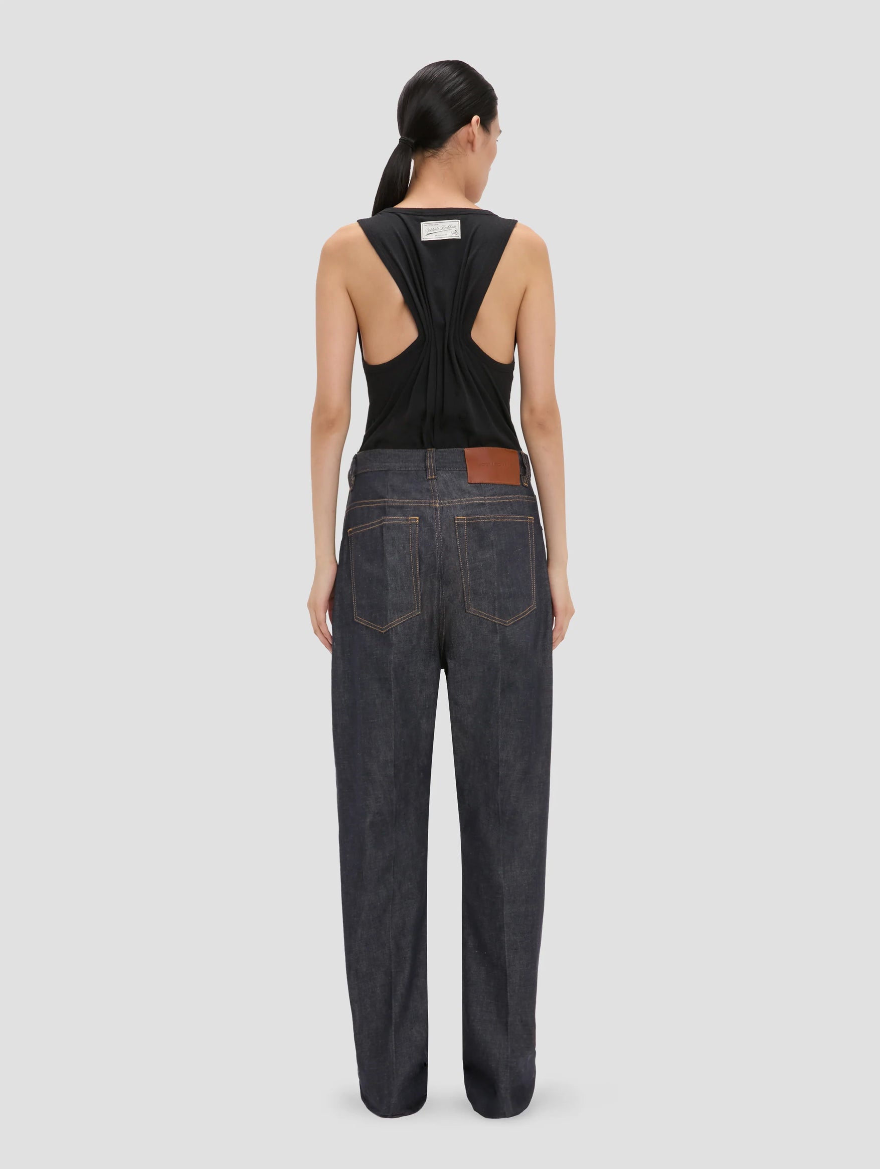 Split Tank Top in Black