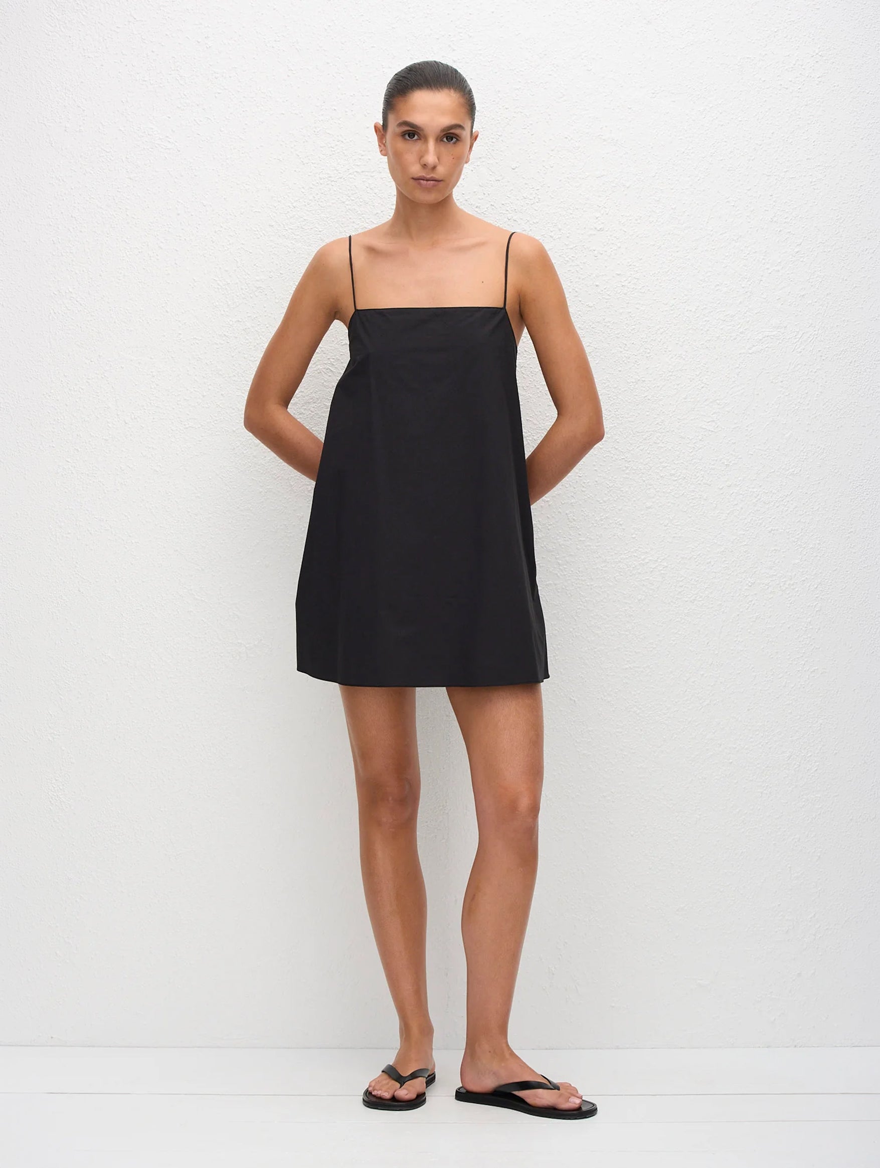 Square Cami Sundress in Black