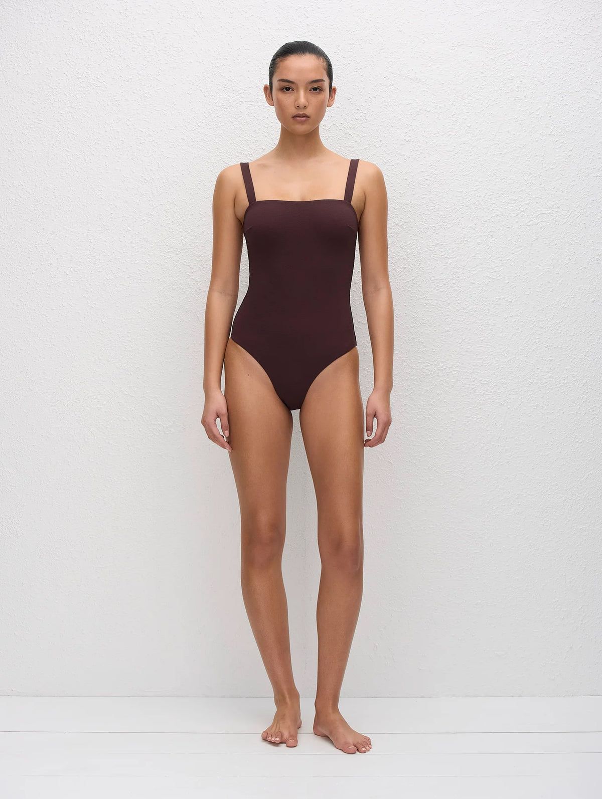 Square Maillot in Aubergine Crinkle