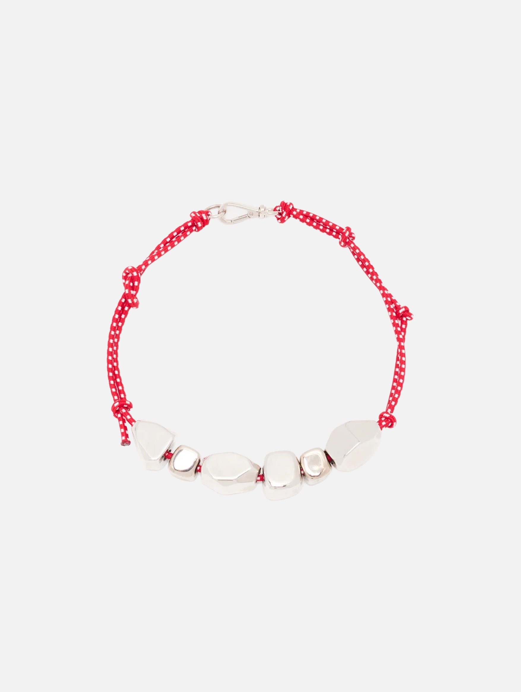 Stone Cord Necklace in Silver