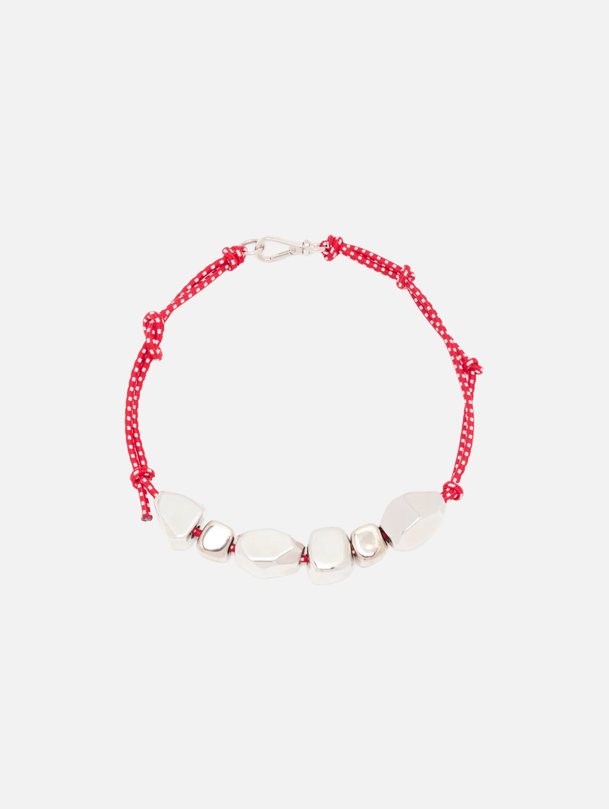 Stone Cord Necklace in Silver