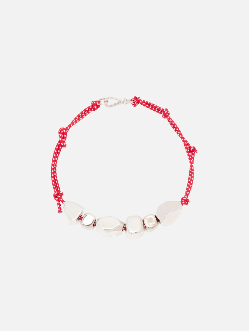 Stone Cord Necklace in Silver